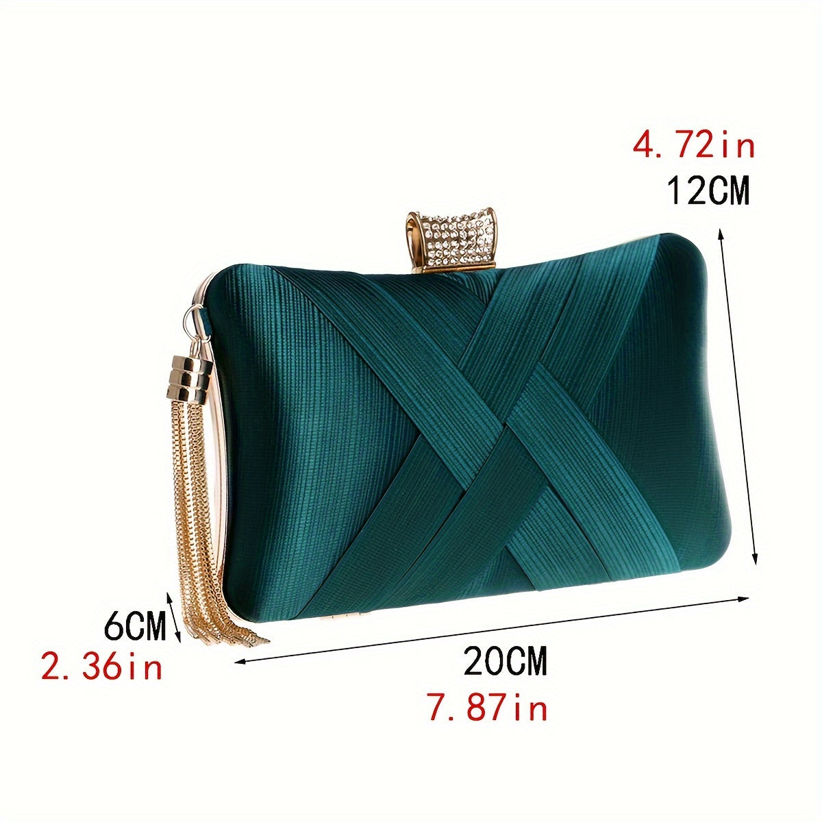 Women's elegant lightweight handbag with adjustable strap and chain with fringes