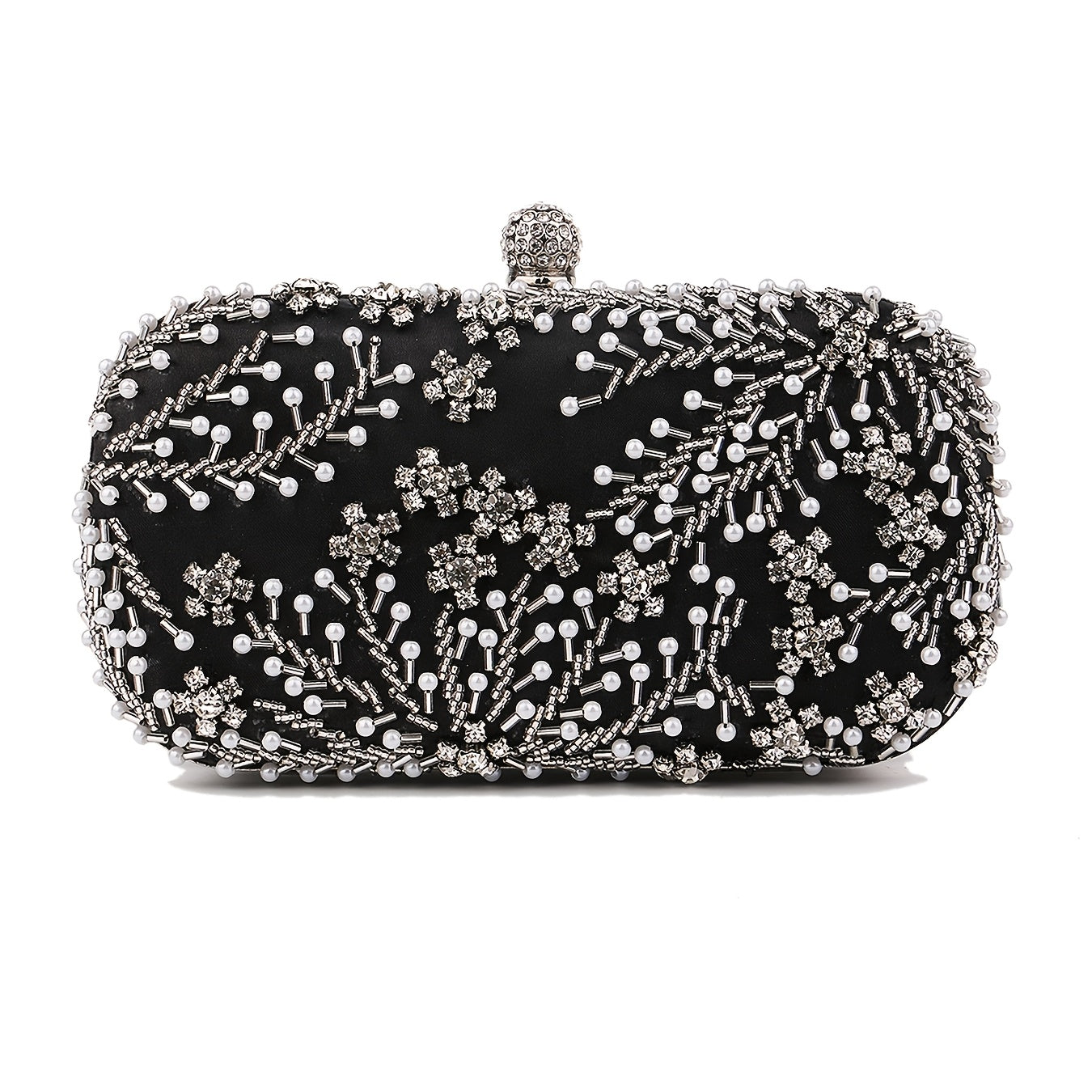 Luxurious clutch bag with rhinestone decoration
