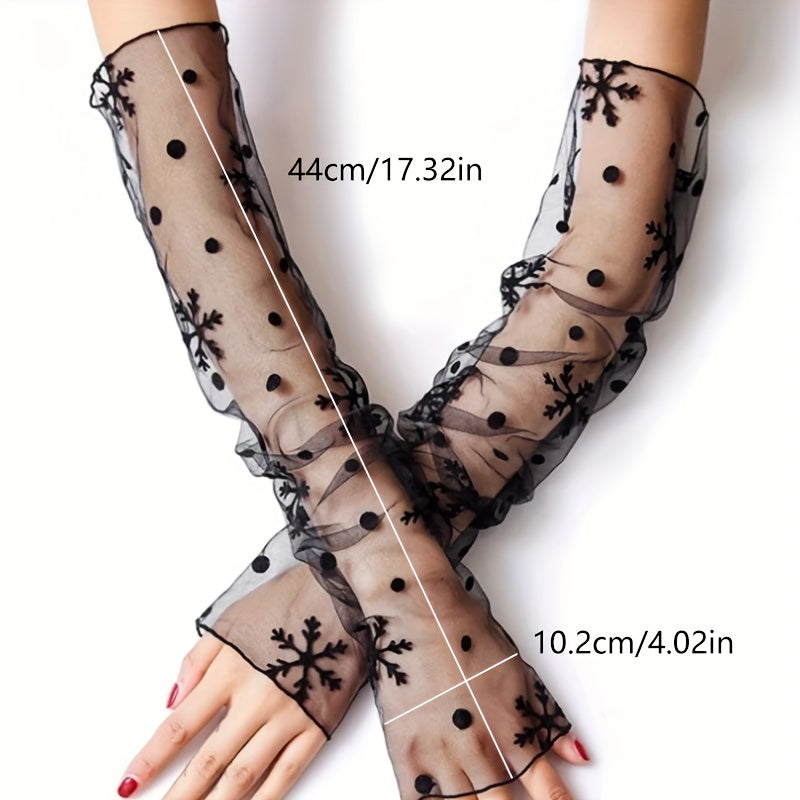 Arm warmers with motif