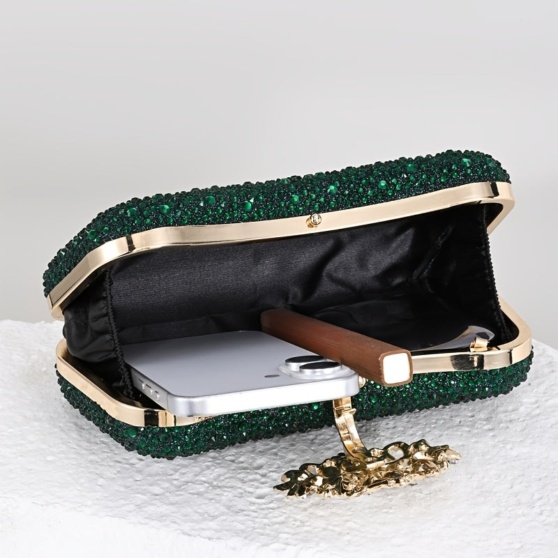 A notepad with rhinestones and a clip fastening