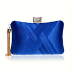 Women's elegant lightweight handbag with adjustable strap and chain with fringes