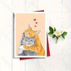 Birthday card with cat motif