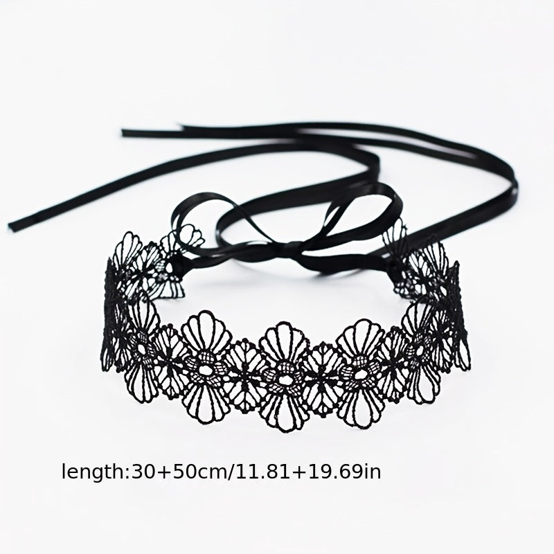 Lace necklace around the neck