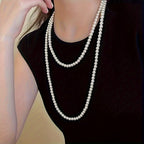 Glass pearl necklace