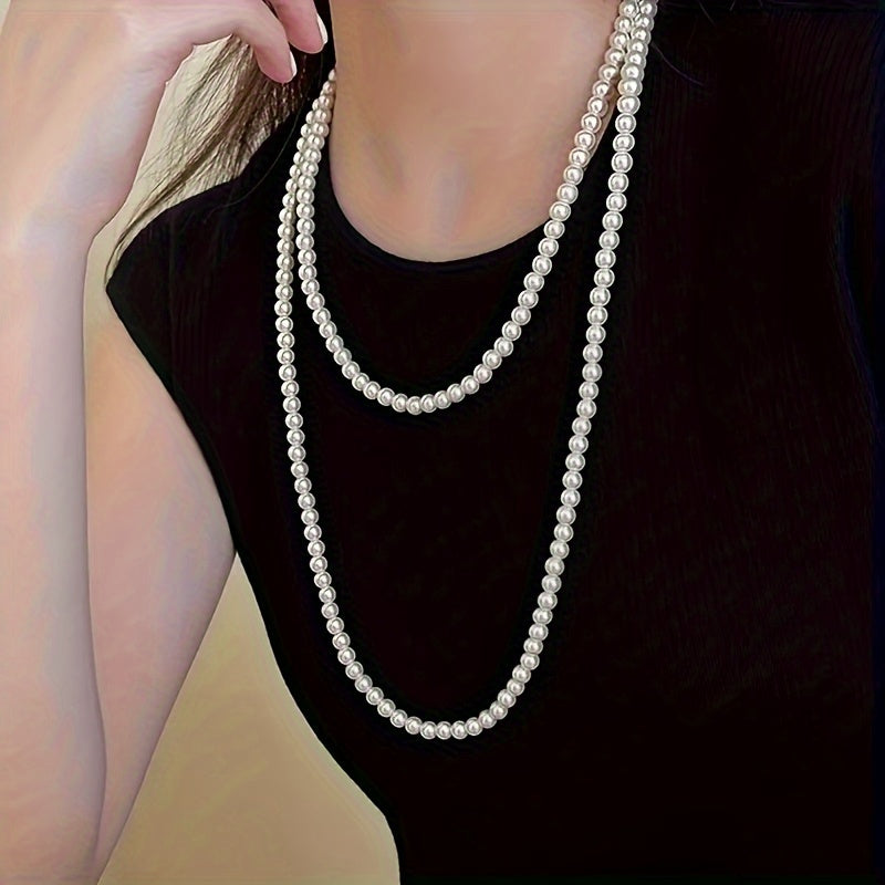 Glass pearl necklace