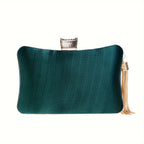 Women's elegant lightweight handbag with adjustable strap and chain with fringes