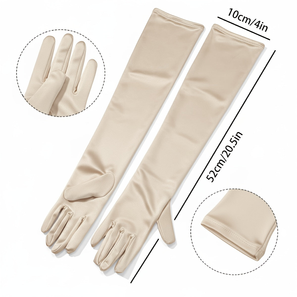 Formal gloves in champagne color