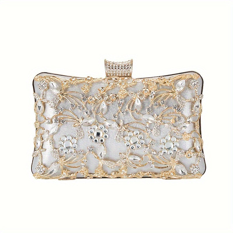 Sparkling evening bag with rhinestone embellishment