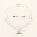 Elegant classic necklace with an inlaid artificial pearl and zircon