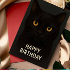 Greeting card with a cat motif