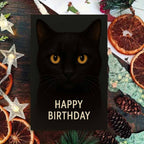 Greeting card with a cat motif