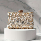 Elegant handbag decorated with rhinestones