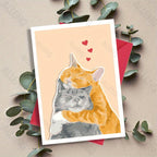 Birthday card with cat motif
