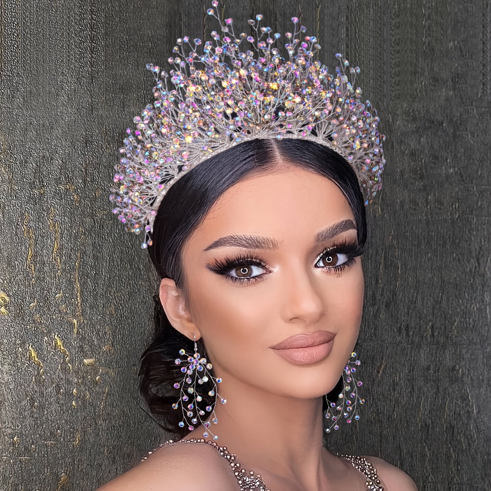 Luxusn Run Vyroben Svatebn Tiara se Strasem  Okouzlujc Vl Tma Dmsk Vlasov Koruna Tpytiv Kilov Design pro Svatebn a Party Doplky Party Hlavikov DoplnkOkouzlujc DoplnkSloit emesln Prce